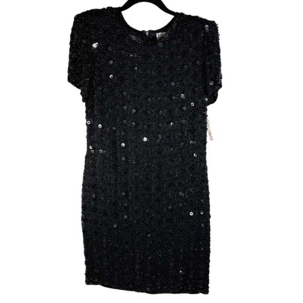 KATHRYN CONOVER Sequin Mini Dress Size 12 Color Black